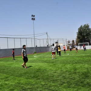 New football pitch open at al Mustaqbal School, The whole school enjoyed the inaugural game, looking forward to many more matches.